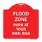 Signmission Designer Series Sign-Flood Zone, Red & White Aluminum Architectural Sign, 18" x 18", RW-1818-23951 A-DES-RW-1818-23951 - alternate 1